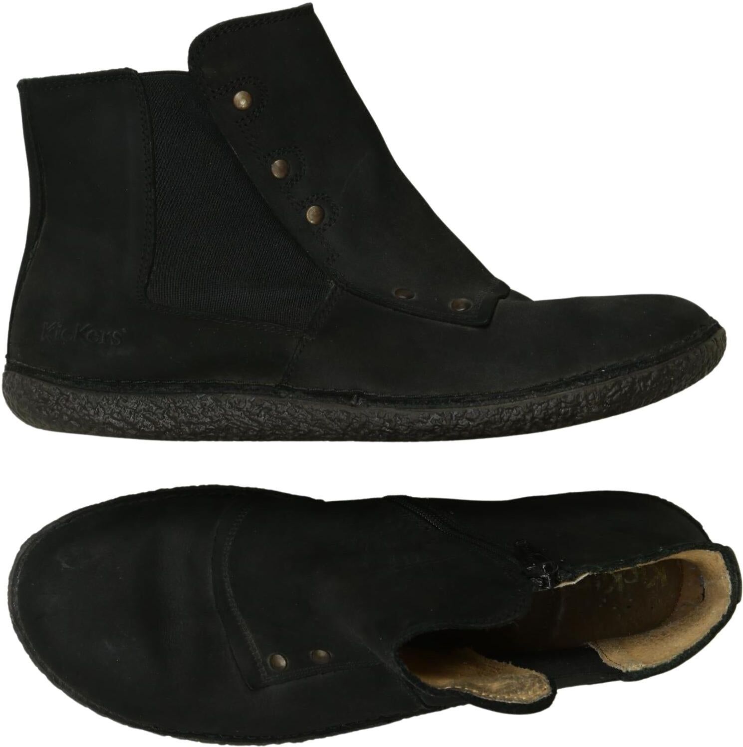 Kickers Damen Stiefelette, Schwarz, Gr. EU 39, Leder - Second Hand
