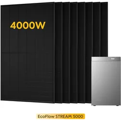 EcoFlow Stream 5000, mit 8 x 500 Bifaziale Solarmodule, by Powerness - 5kWh / ohne Zubehör / Standardversand