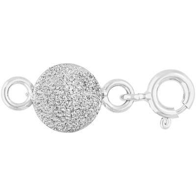 Magnetschließe FIRETTI "Schmuck Geschenk Silber 925 Verlängerung Kette zum Einhängen Kugel", silber (silberfarben), Schmuck-Wechselteile, DamenL:2,2cm Ø:8mm, Silber, L:2,2cm Ø:8mm
