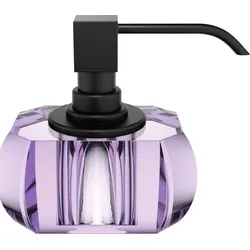 Kristall Seifenspender violett mit Schwarz Matt-Pumpe