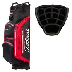 Titleist StaDry Deluxe Cartbag wasserdicht schwarz/rot