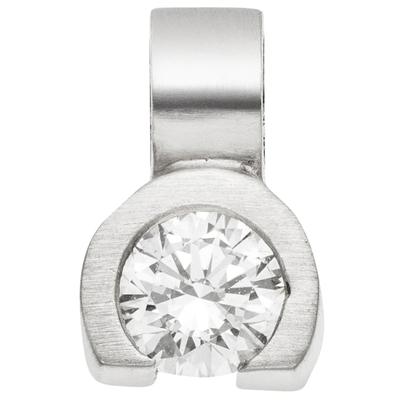 Kettenanhänger JOBO "Kleiner Anhänger Platinanhänger 8 mm", transparent (platin 950), Schmuckanhänger, Damen, SI = kleine Einschlüsse, Diamanten Platin 950, Diamanten, Platin 950, Kettenanhänger, 950 Platin matt mit Diamant