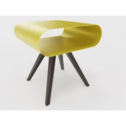 LO 12 Beistelltisch mit Ablage RAL 1012 Zitronengelb Schwarz