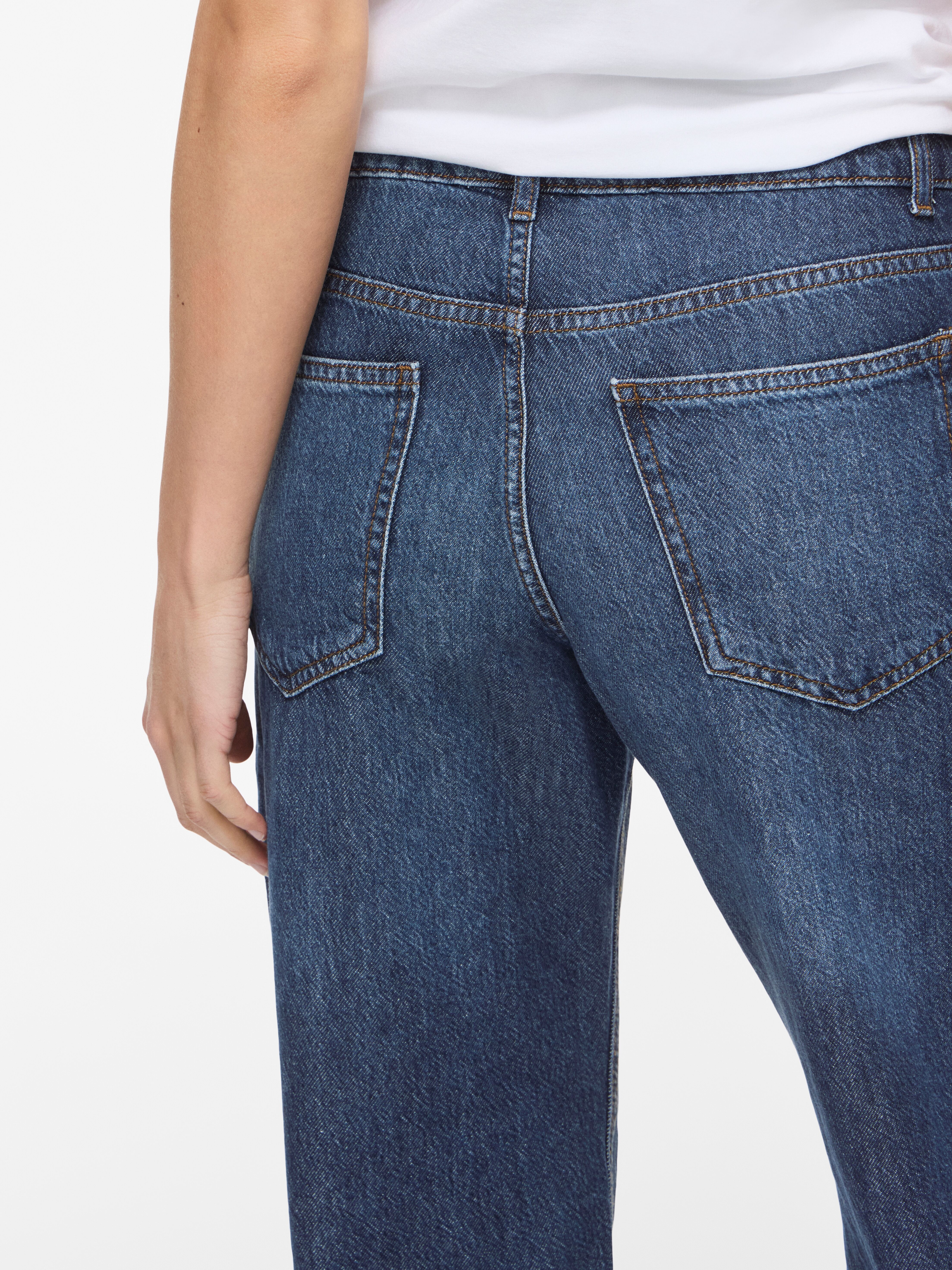 Weite Jeans VILA "VIPALMA RW WIDE JEANS DBD PAL20-NOOS", Damen, Gr. 34, Länge 30, blau (dunkelblau denim), Denim/Jeans, Obermaterial: 100% Baumwolle, unifarben, lang, Jeans Weite Jeans, Baumwolle, regular waist, wide fit dunkelblau denim 34, Länge 30