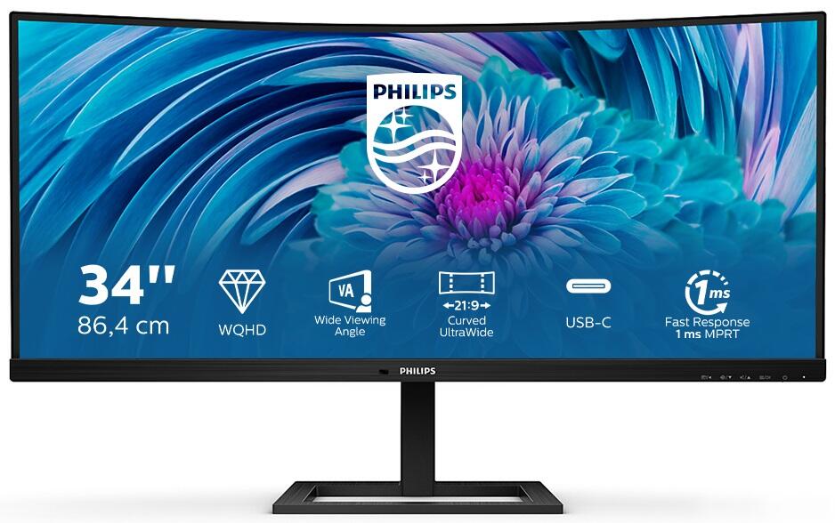 Philips 346E2CUAE Curved Monitor 86,36 cm (34 Zoll) 346E2CUAE/00