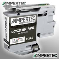 Ampertec Kompatible Tinte ersetzt Brother LC-521BK schwarz NB-LC521BK(PG)
