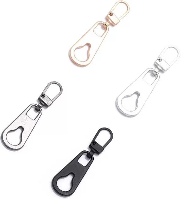 INF Abnehmbarer Reißverschluss-Zipper kompatibel mit Metalltaschen- und Kleidungsreißverschlüssen, 4 Farben, oval, 3,5x3x3 cm