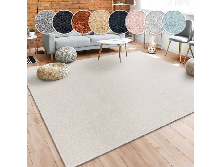Teppich PACO HOME Porto 890 , beige (cream), B:160cm H:13mm L:220cm, Obermaterial: 100% Polypropylen, Teppiche, Teppich, Poils courts, couleur unie, idéal pour le salon et la chambre