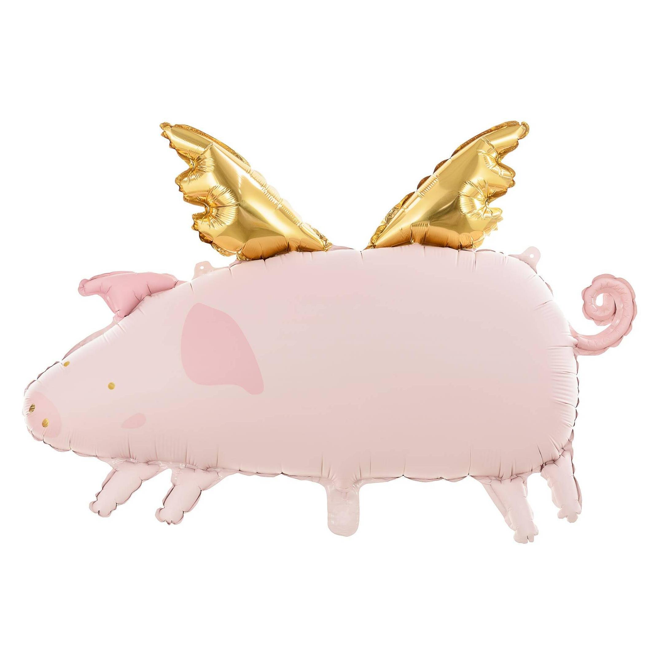 Partydeco Folienballon Schwein 72 x 46 cm, Rosa (1x) (FB109)