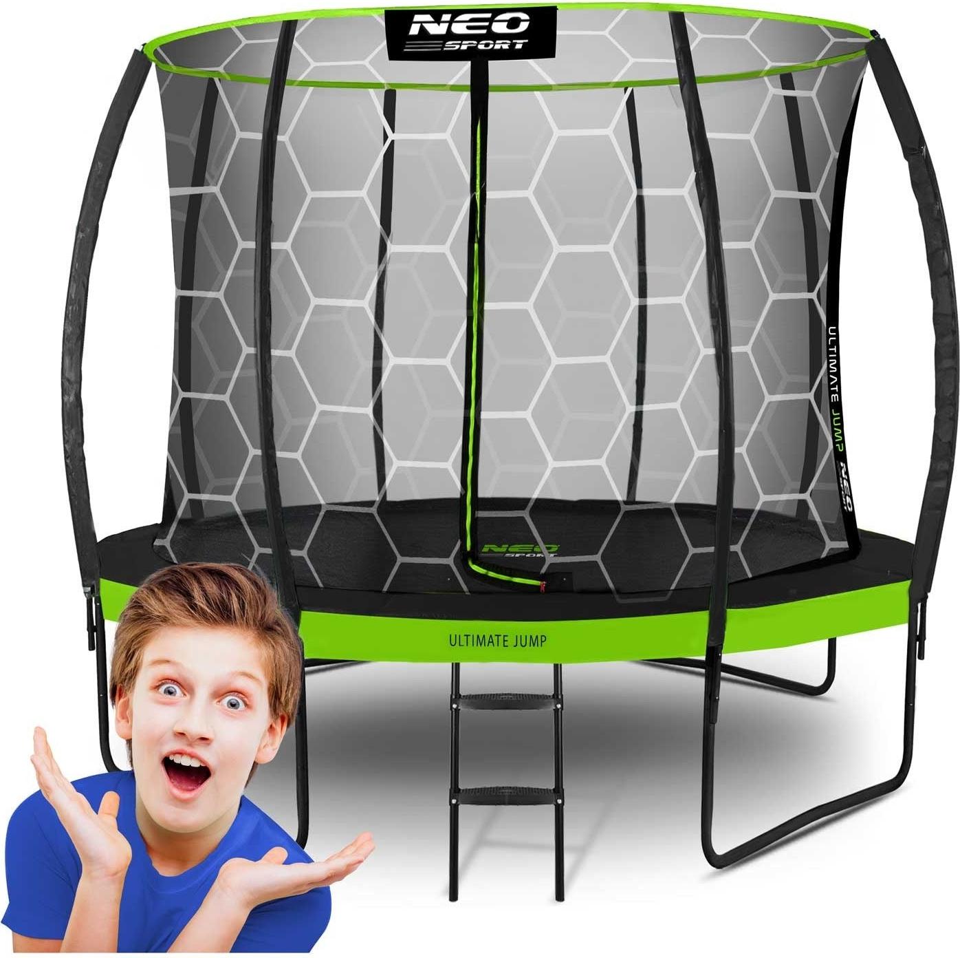 Profiliertes Trampolin für den Garten 10ft/312cm mit innerem Schutznetz Neo-Sport