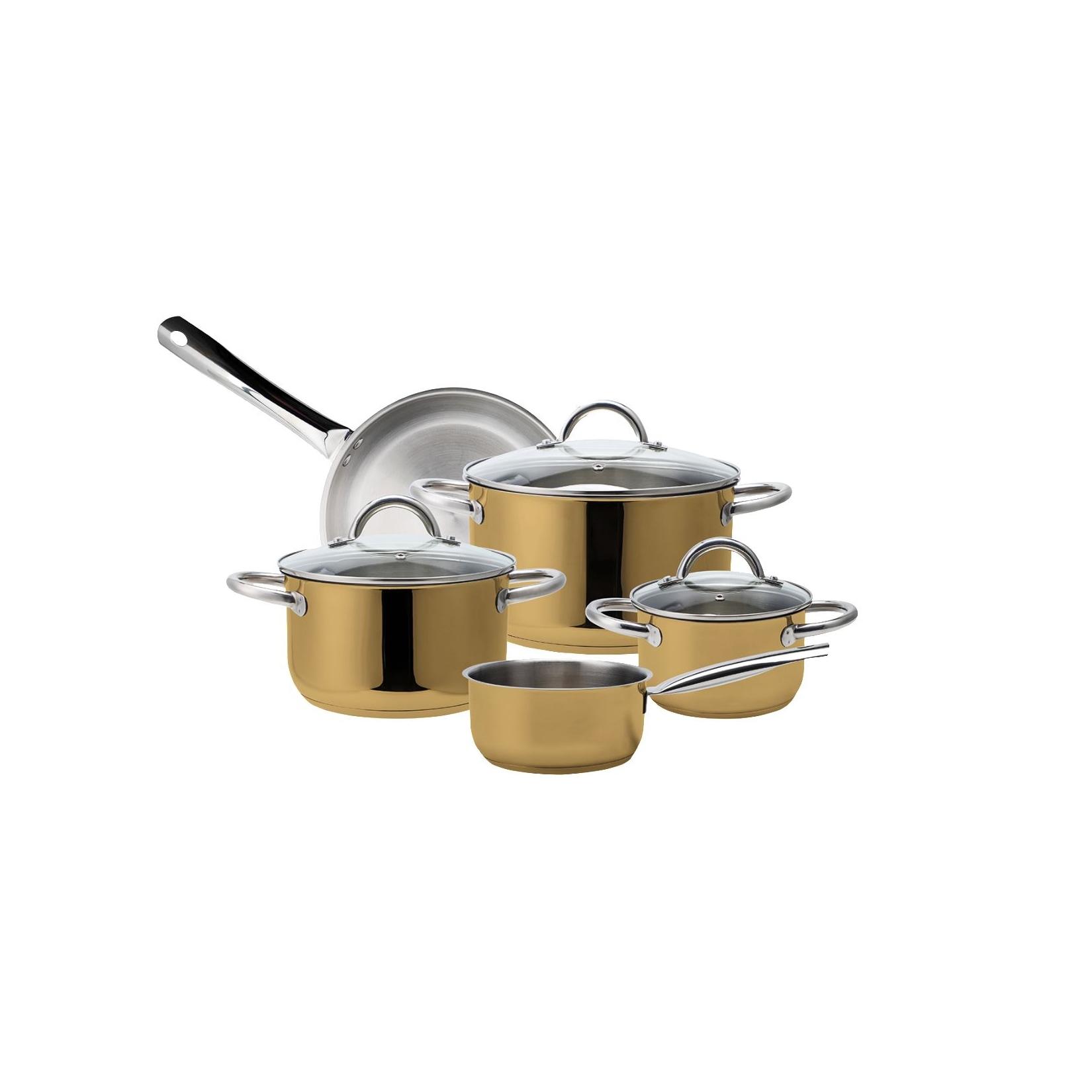 Kochtopf-Set 8tlg aus Edelstahl, gold