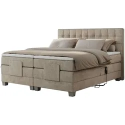Motor Boxspringbett mit Bettkasten  ¦ beige ¦ Maße (cm): B: 188 H: 118