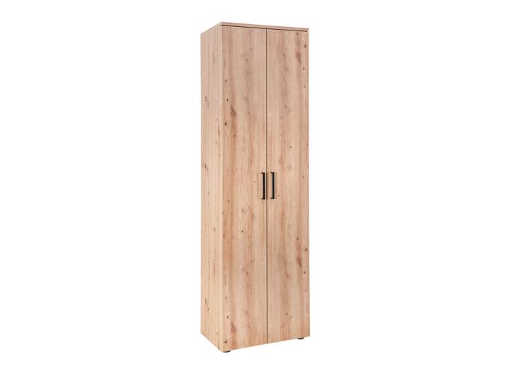 Moderano Garderobenschrank Almada, Eichefarben, Kunststoff, 1 Fächer, 60x200x38 cm, Beimöbel erhältlich, Typenauswahl, Holzmöbel, Garderobe Holz, Garderobenschränke Holz