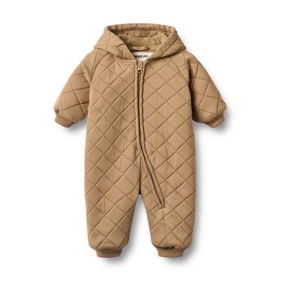 Jumpsuit WHEAT "WHEAT Thermoanzug Kuscheln", Mädchen, Gr. 80, beige (hazel), 100% Polyester (Recycelt), unifarben, normal, Overalls Jumpsuit