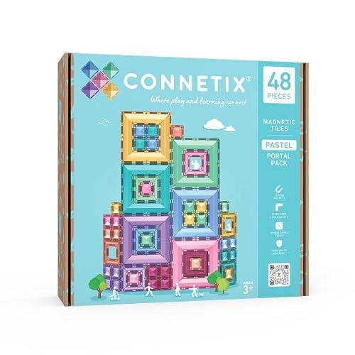 CONNETIX Magnetische Tegels Pastel Portaalpakket, 48 stuks