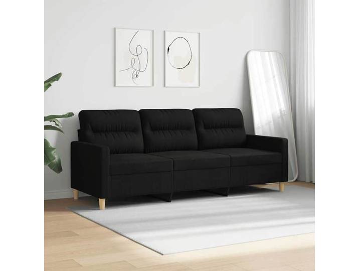 En soldes - Canapés pour 3 places - Canapé triple Sofa Fixe journée 2 Ans Garantie - Noir 180cm Tissu 198x77x80cm 8_8040085