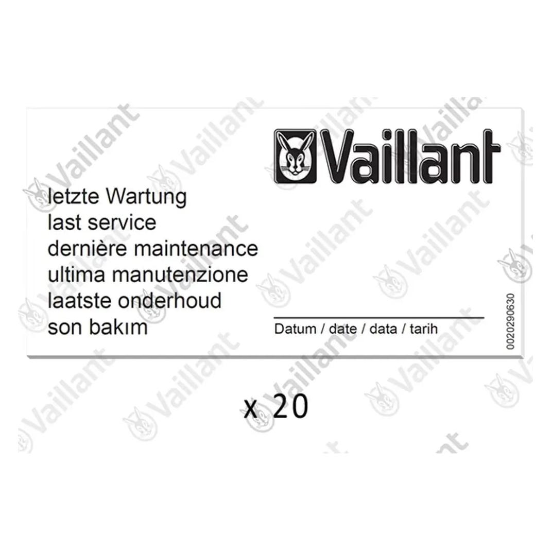 Vaillant VA Wartungsaufkleber, (x20) Vaillant-Nr. 0010027639 (0010027639)