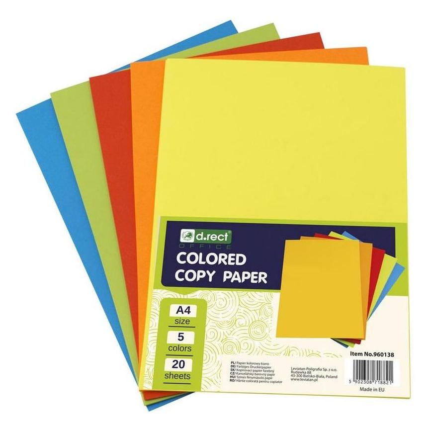 D.Rect Kopierpapier A4 bunt gemischt 100 Blatt (A4, 100 Blätter) (279266)