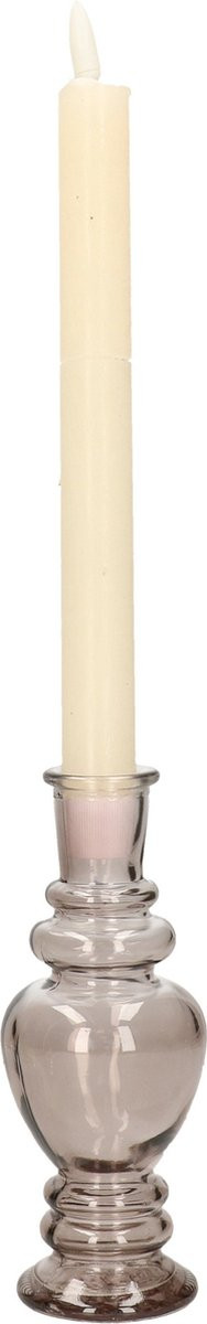 Venice Kaarsen kandelaar - Gekleurd glas - Helder grijs smoke - D5,7 x H15 cm