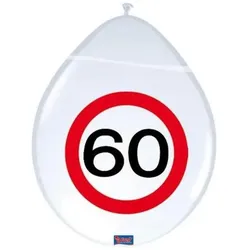 Folat Partyballone Verkehrsschild 60 Jahre (8x)