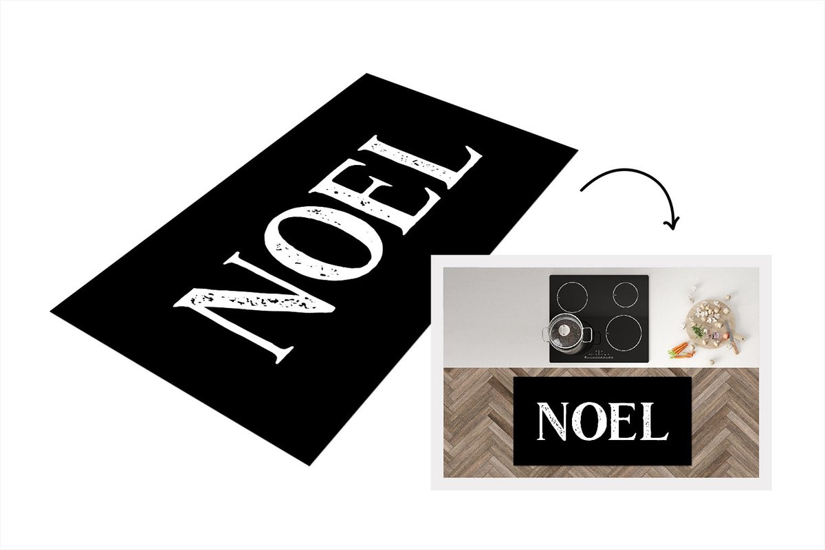 KitchenYeah Keukenloper Kerst met Quotes - Vinyl - 120 x 60 cm