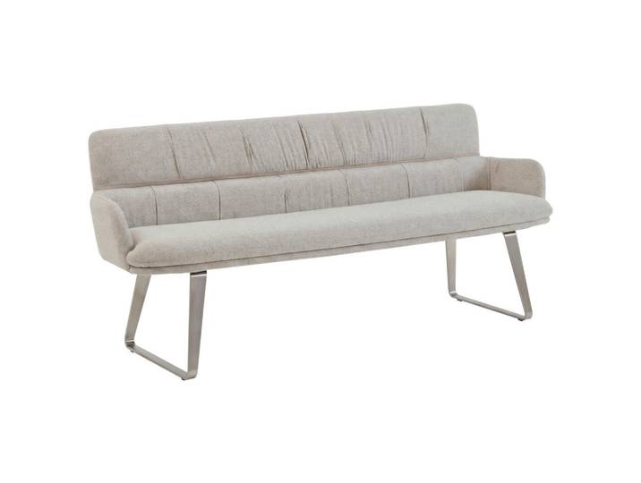 Valdera Sitzbank, Natur, Metall, 3-Sitzer, 180x86x68 cm, Typenauswahl, Stoffauswahl, Fußauswahl, in verschiedenen Größen erhältlich, Esszimmer, Bänke, Sitzbänke