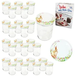 25er Set Sturzglas 435ml Einmachglas Osterfreude Deckel Ostern Hase Rezept-Heft