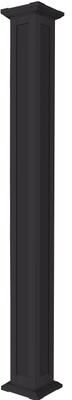 Superior Aluminum Square Panel Column 6 Inch x 8 Foot - Black - Wrap Cap/Base