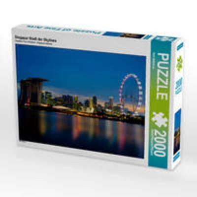 CALVENDO Puzzle Singapur Stadt der Skylines 2000 Teile Puzzle quer | 2000 Teile Lege-Größe 90 × 67 cm Foto-Puzzle für glückliche Stunden