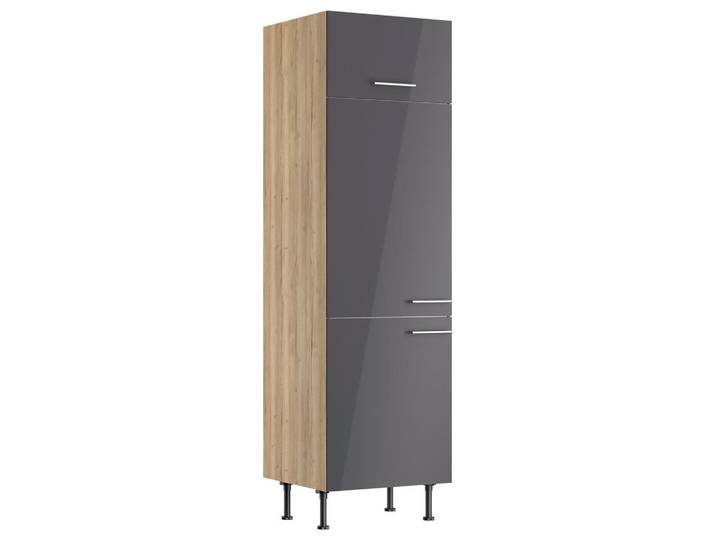 Optifit Geräteumbauschrank, Anthrazit, Wildeiche, 1 Fächer, einzeln stellbar, 60x211.8x58.1 cm, Made in Germany, DIN EN ISO 14001, DIN EN ISO 50001, DIN EN ISO 9001, Zusatzausstattung erhältlich, Küchen, Küchenmöbel, Küchenschränke, Geräteumbauschränke