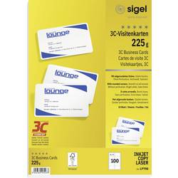 Sigel LP798 Bedruckbare Visitenkarten, glatte Kanten 85 x 55 mm Hochweiß 100 St. Papierformat: DIN A4
