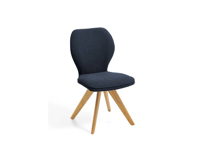 Design-Stuhl, Eichenholz, Hochwertiger Webstoff, 49,5×60 cm, 180° Drehbar, Modern, Niehoff-Sitzmöbel