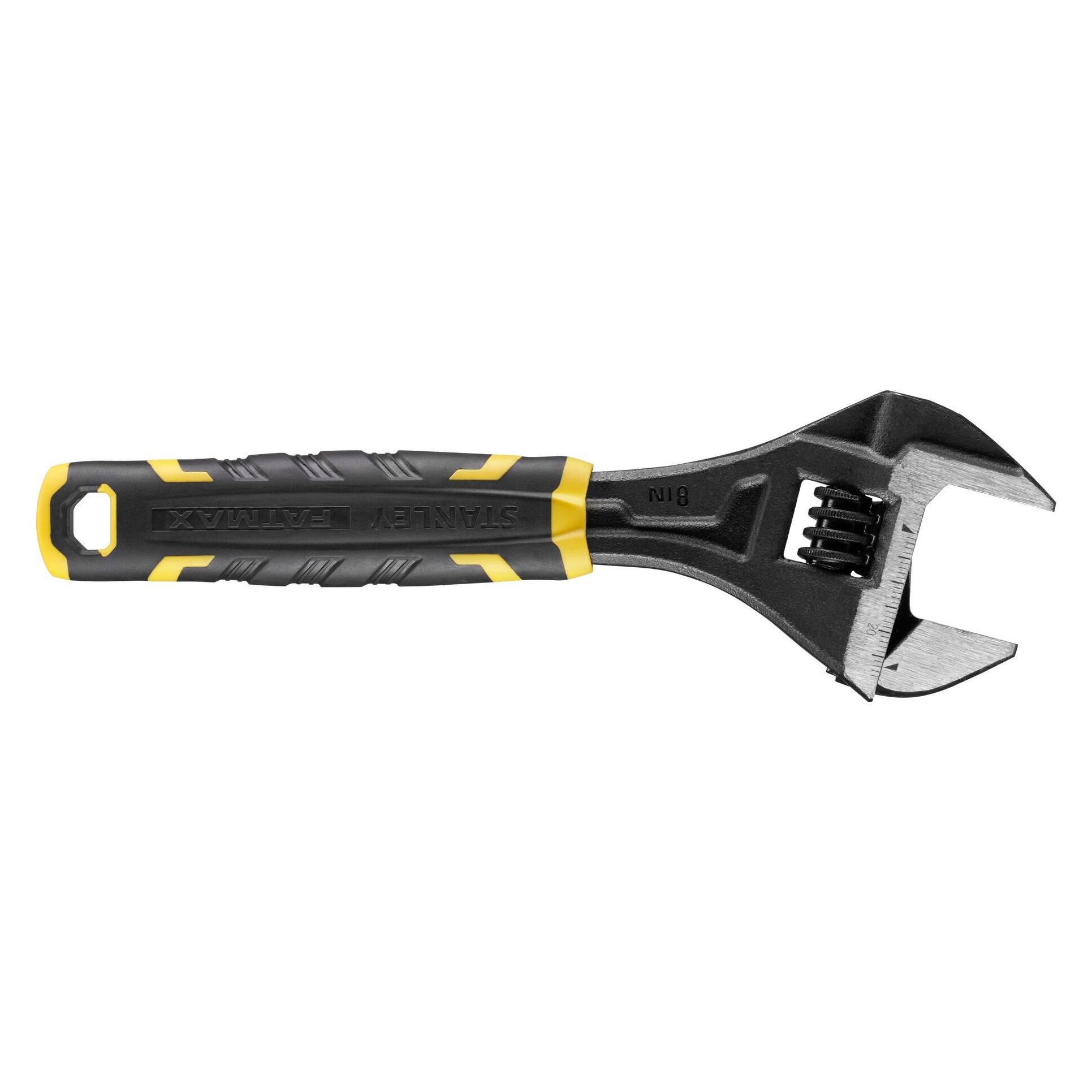 Stanley FATMAX Verstellbarer Rollgabelschlüssel 8 mit BiMaterial Griff für hohen Komfort und Kontrolle (200 mm) (FMHT13126-0)
