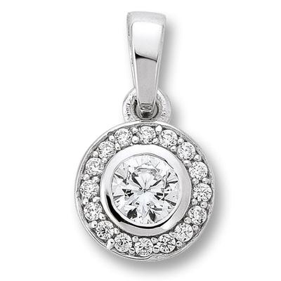 Kettenanhänger ONE ELEMENT "Zirkonia Anhänger aus 925 Silber", silber, Schmuckanhänger, Damen, mit Zirkonia, Silber 925 (Sterlingsilber), Kettenanhänger, Persönlicher Akzent – schlicht, modern, aussagekräftig