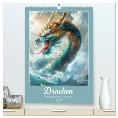 Drachen - Im Fantasieland gesichtet (hochwertiger Premium Wandkalender 2027 DIN A2 hoch), Kunstdruck in Hochglanz