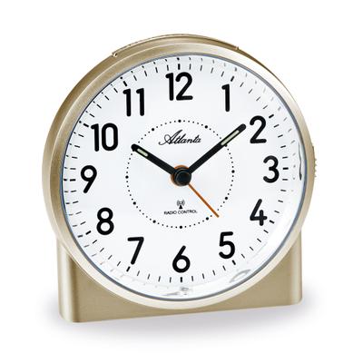 Funkwecker ATLANTA, goldfarben, Wecker, Funkwecker, Wecker, Beleuchtung, Weckwiederholung, Geschenkidee
