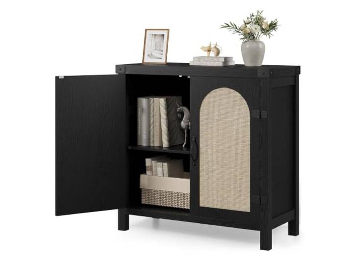 IDEALHOUSE Sideboard 80cm Holzoptik 2 Türen Mit Offenem Fach Wohnzimmer Flur Küche Schrank