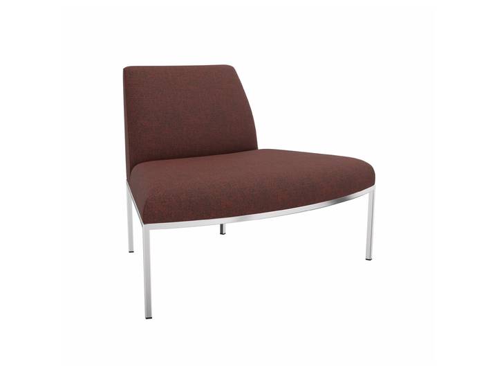 Chauffeuse modulable d'accueil Astro Twist tissu petit dossier convexe - Rouille