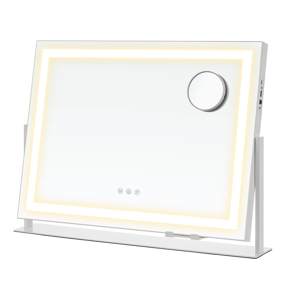 SONGMICS Schminkspiegel mit per Touch steuerbarer Beleuchtung mattweiß LWM002W02