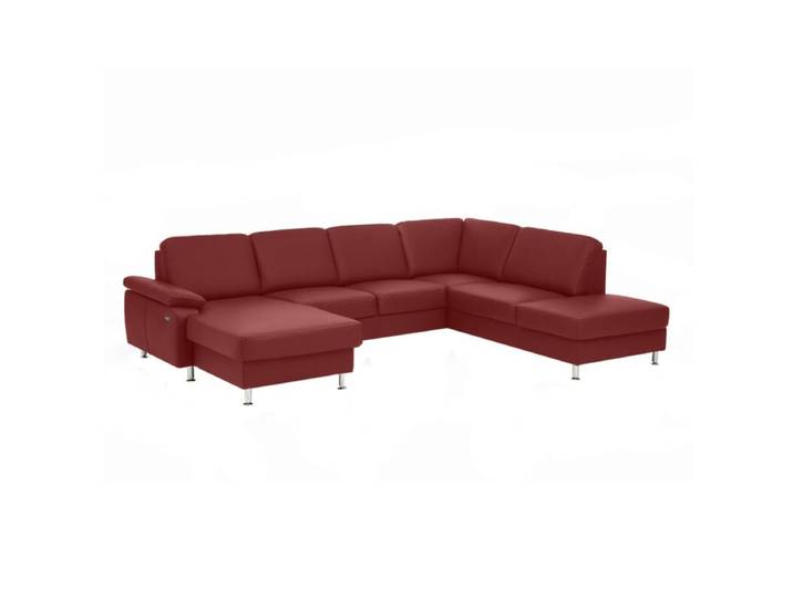 Couchliebe Prato Wohnlandschaft - Echtleder Torro rosso - ohne Funktion - ohne Zusatzausstattung - Ja ohne Funktion Modern, Zeitlos
