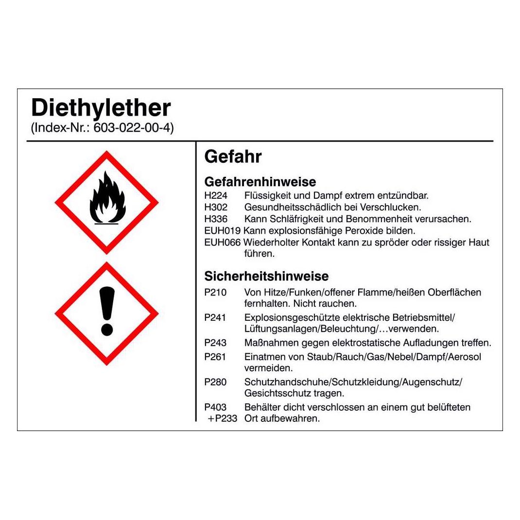 SafetyMarking Gefahrstoffetiketten G007 Diethylether 10. (21.B1200.07)
