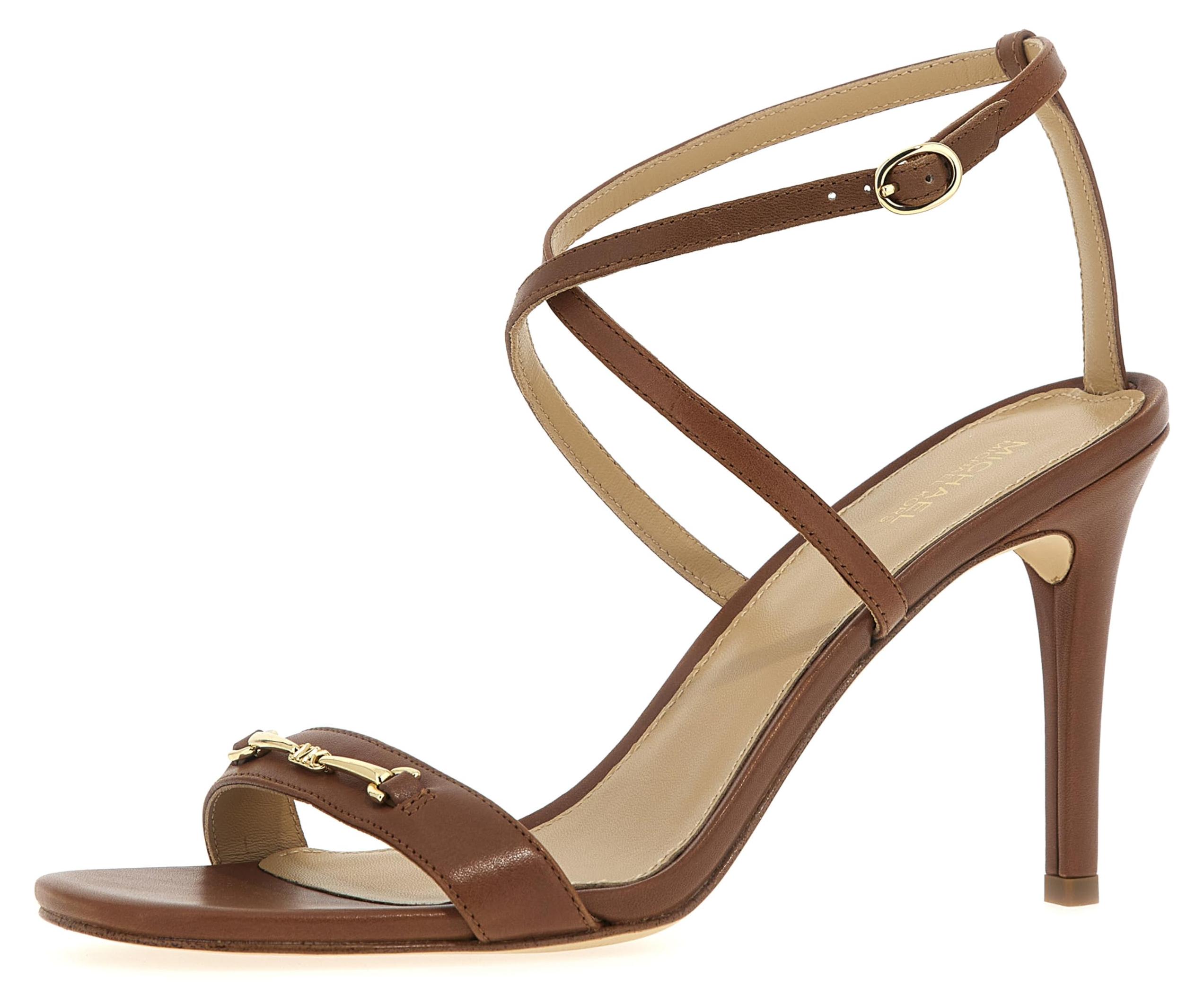 Michael Kors Damen Lena Heeled Sandals, Luggage, 38.5 EU
