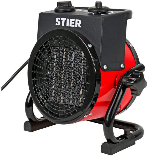 Appareil de chauffage électrique céramique STIER Basic 2,0 kW, caisson en céramique, thermostat continu, radiateur chantier, radiateur soufflant (904473)