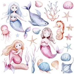 WANDAUFKLEBER 60x76cm - Die Welt der kleinen Meerjungfrauen
