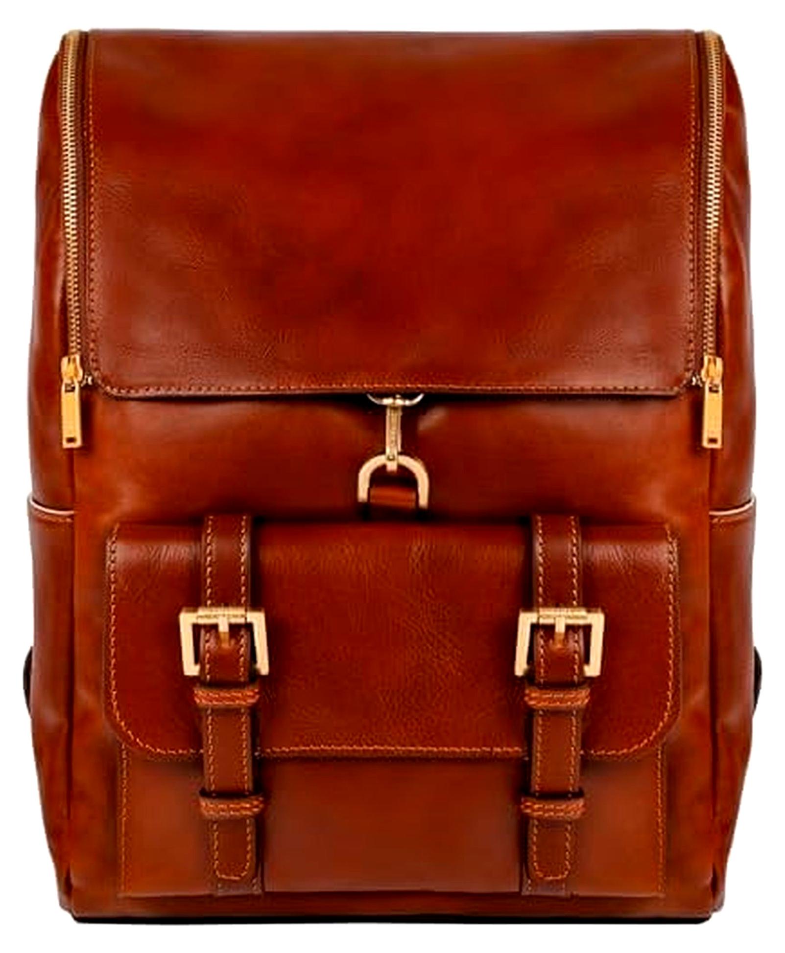 Leder Rucksack - Handgefertigt in Italien - 100% Leder - Vintage Rucksack für Damen und Herren