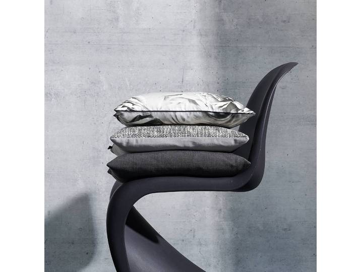 Coussin Anais II Gris/Gris 45 x 45cm Tissu mélangé