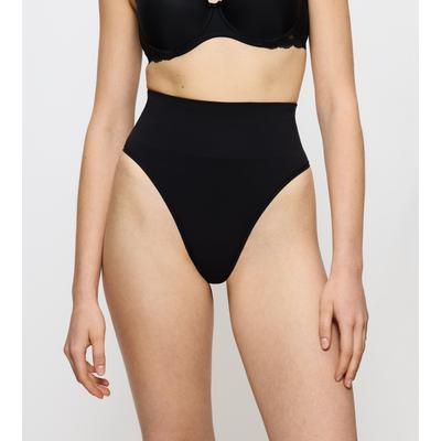 Shapingslip TRIUMPH "Soft Sculpt", Damen, Gr. 42, schwarz, Single Jersey, Obermaterial: 78% Polyamid, 22% Elasthan, unifarben, körpernah, Unterhosen, nahtlos, formend, leichter Bauchweg-Effekt, hoher Beinausschnitt