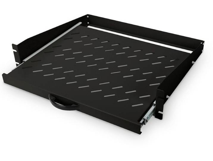 ASSMANN Netzwerkschrank DIGITUS 2HE ausziehbarer Fachboden ab 450 mm tiefe, Schwarz