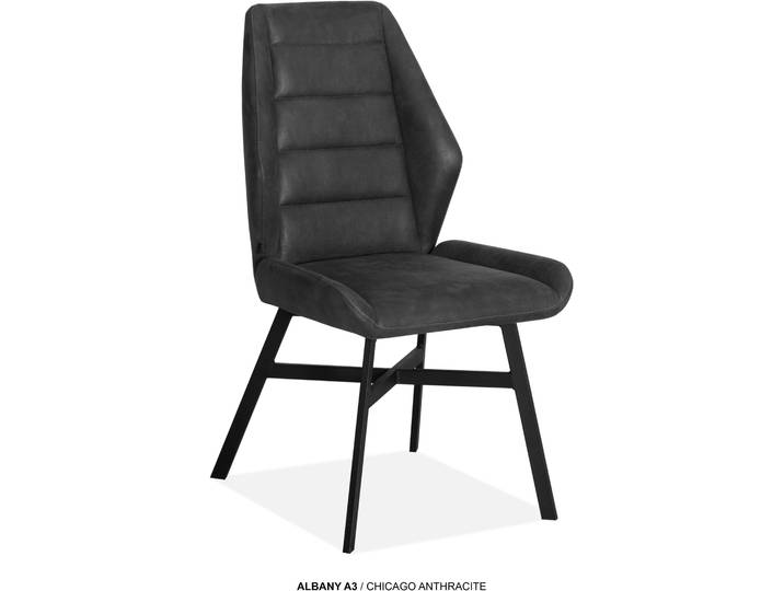 Esszimmerstuhl OMG DESIGN Albany , anthrazit, schwarz, anthrazit, B:51cm H:96cm T:63,5cm, Polyester, Stühle, Esszimmerstuhl, Esszimmerstuhl, pflegeleichter Bezug