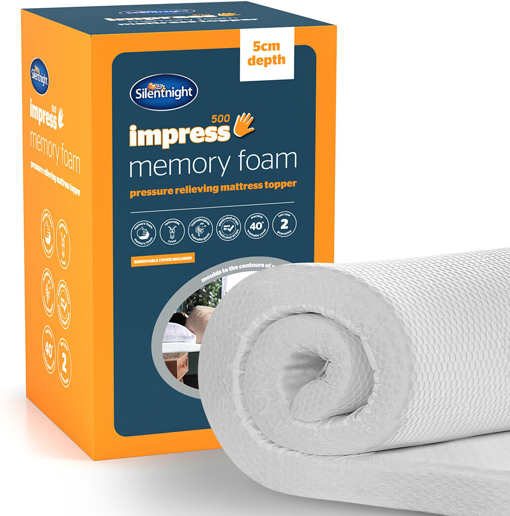 Silentnight Impress 5cm Memory Foam Mattress Topper White Kingsize (5')